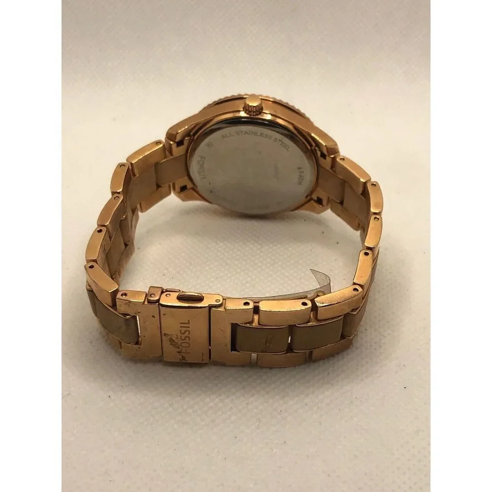 Fossil ES3721 Women's Stainless Steel Analog White Dial Quartz Wrist Watch LP247